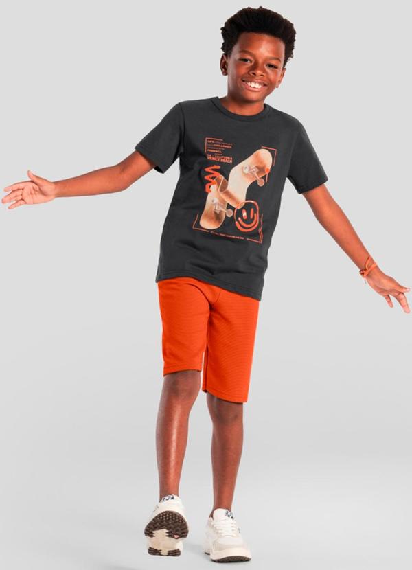 Vista 2 Conjunto Infantil Menino de Skate em Gel Cinza Brandili Brandili