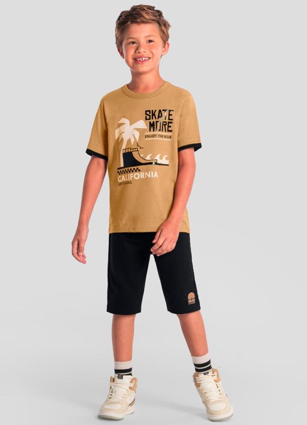 Vista 2 Conjunto Infantil Menino de Skate Marrom Brandili Brandili