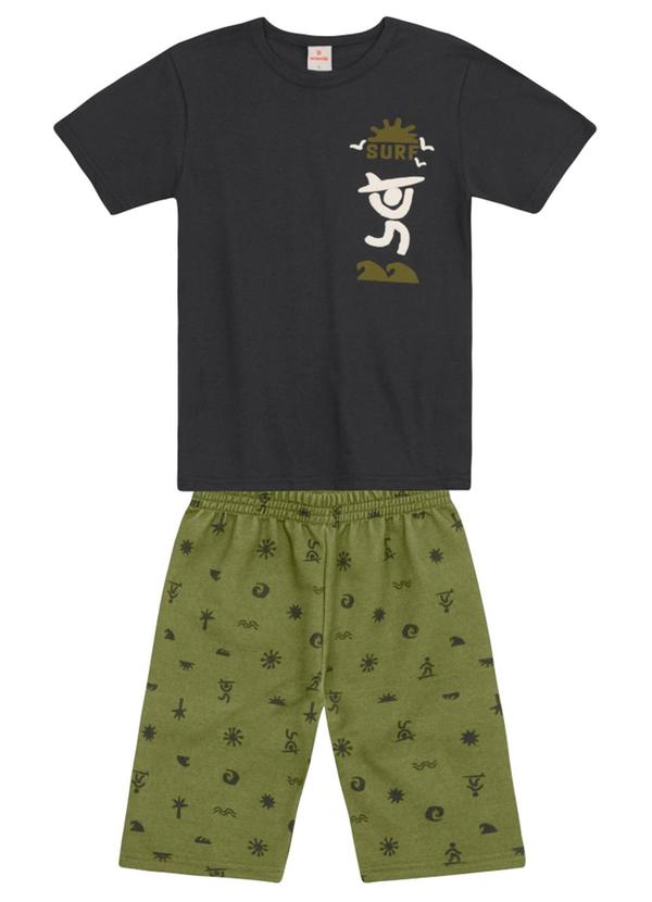 Conjunto Infantil Menino de Surf em Puff Cinza