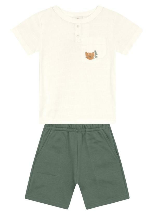 Vista 2 Conjunto Infantil Menino de Tigre Natural Brandili Brandili