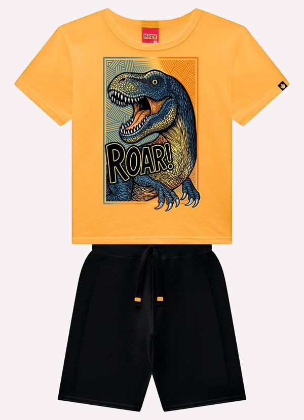 Conjunto Infantil Menino Dinossauro Amarelo