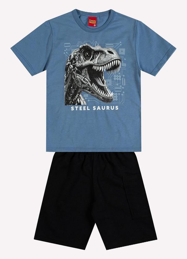 Conjunto Infantil Menino Dinossauro Azul