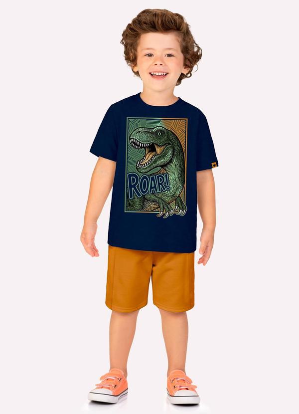 Conjunto Infantil Menino Dinossauro Azul