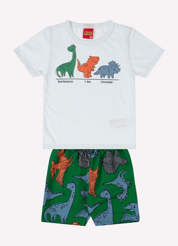 Conjunto Infantil Menino Dinossauros Branco