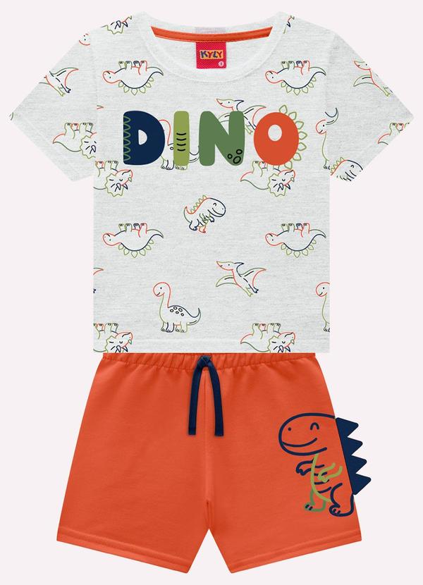 Conjunto Infantil Menino Dinossauros Cinza
