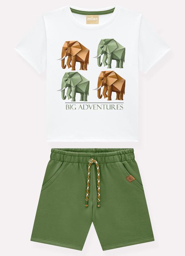 Conjunto Infantil Menino Elefantes Branco