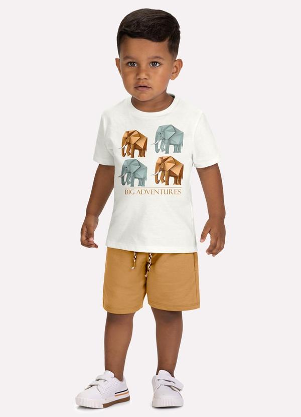 Conjunto Infantil Menino Elefantes Branco