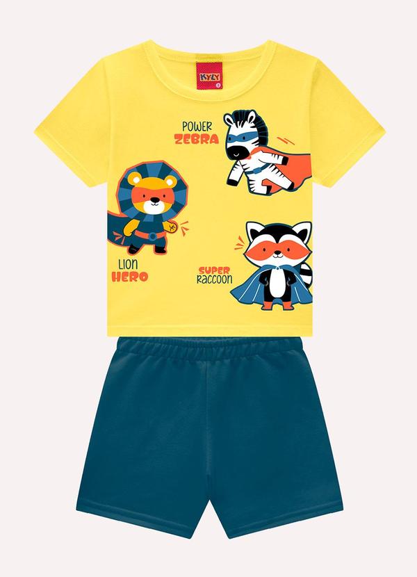 Conjunto Infantil Menino em Algodão Amarelo