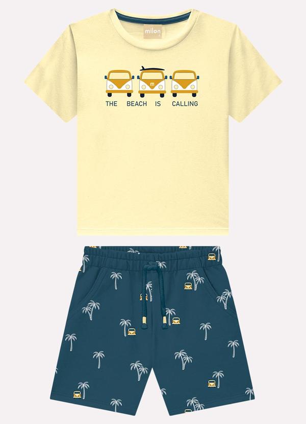 Conjunto Infantil Menino em Algodão Amarelo
