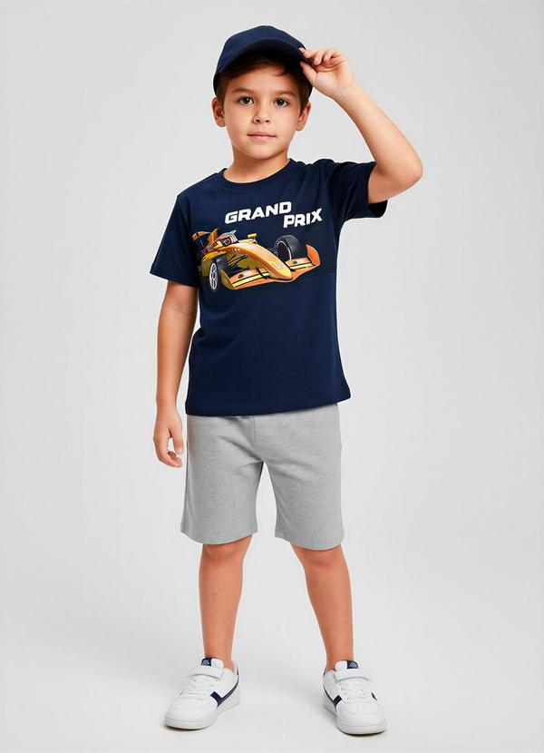 Conjunto Infantil Menino em Algodão Azul Marinho