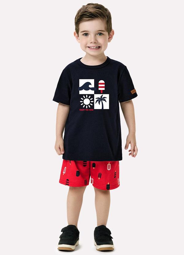 Conjunto Infantil Menino em Algodão Azul Marinho