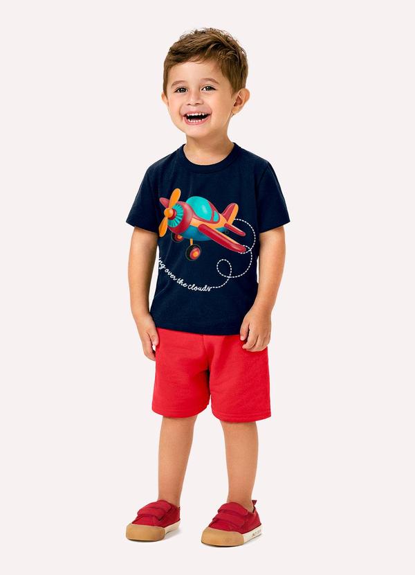 Conjunto Infantil Menino em Algodão Azul Marinho