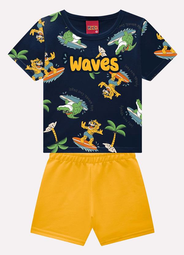 Conjunto Infantil Menino em Algodão Azul Marinho