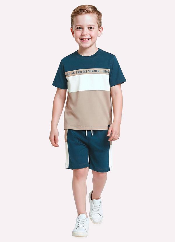 Conjunto Infantil Menino em Algodão Azul