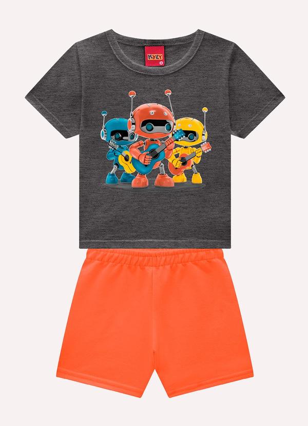 Conjunto Infantil Menino em Algodão Cinza