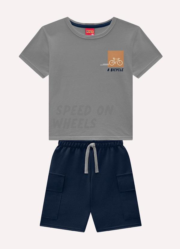 Conjunto Infantil Menino em Algodão Cinza