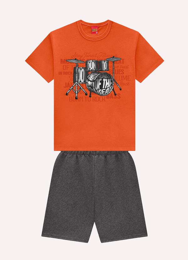 Vista 2 Conjunto Infantil Menino em Algodão Laranja Kyly Kyly