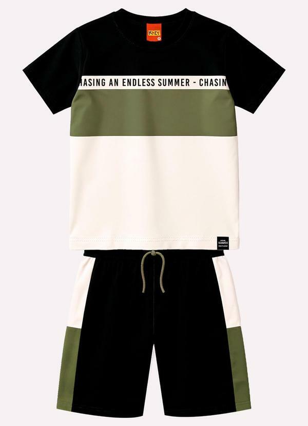 Conjunto Infantil Menino em Algodão Preto