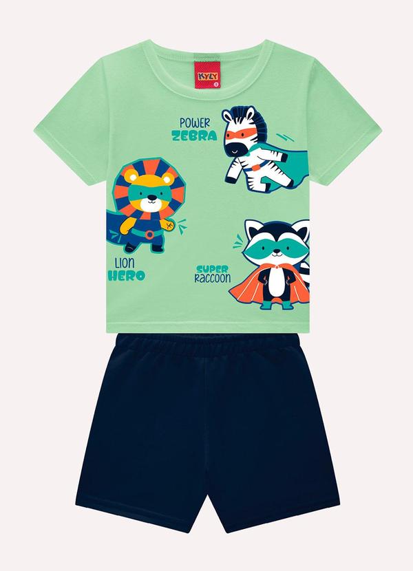 Conjunto Infantil Menino em Algodão Verde