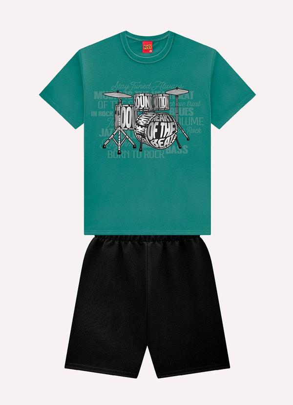 Vista 2 Conjunto Infantil Menino em Algodão Verde Kyly Kyly