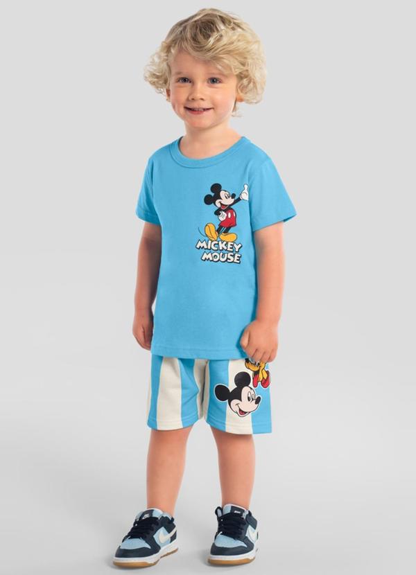 Conjunto Infantil Menino em Meia Malha Azul