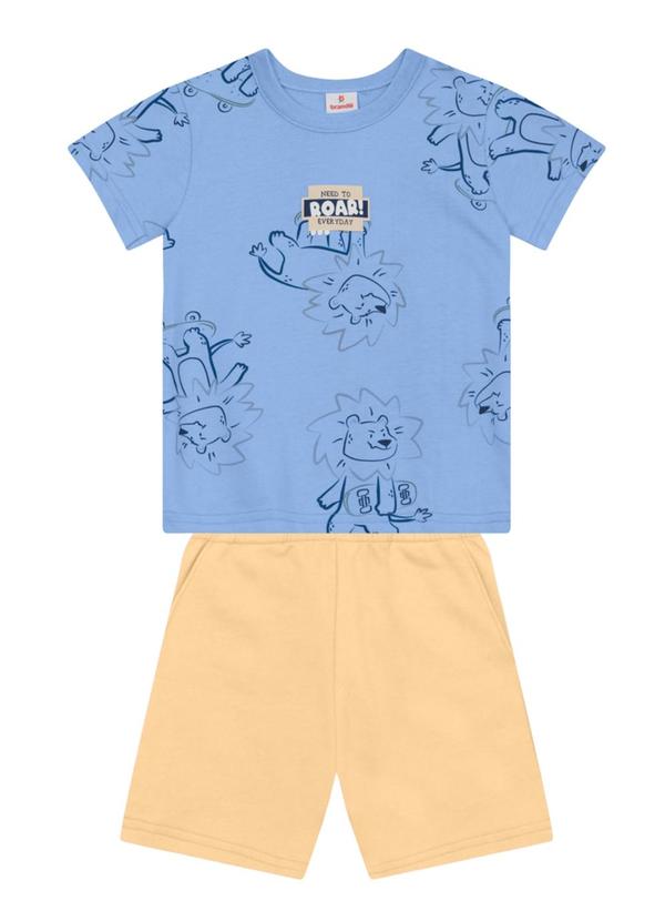 Conjunto Infantil Menino em Meia Malha Azul