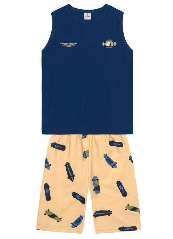 Conjunto Infantil Menino em Meia Malha Azul