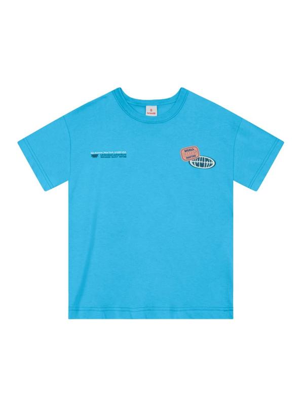 Camiseta Infantil Menino em Meia Malha Azul