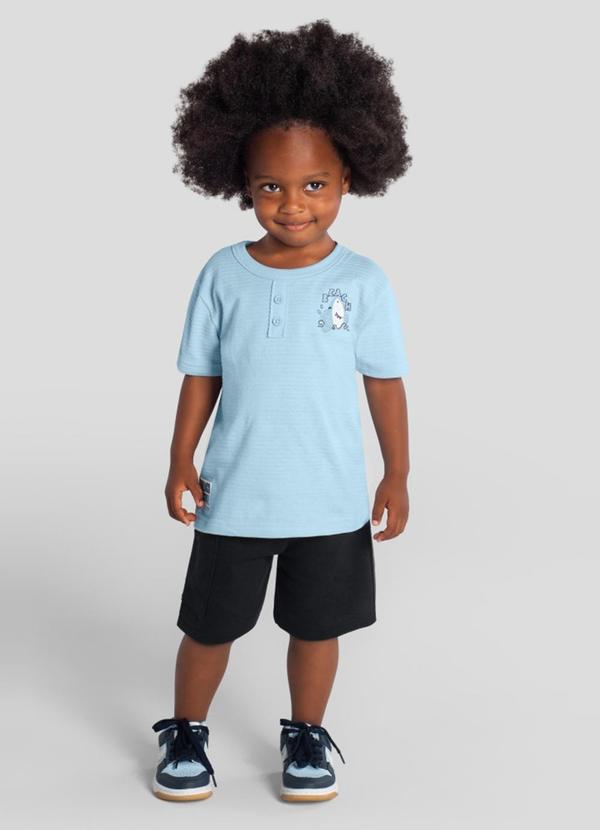 Conjunto Infantil Menino em Meia Malha Azul