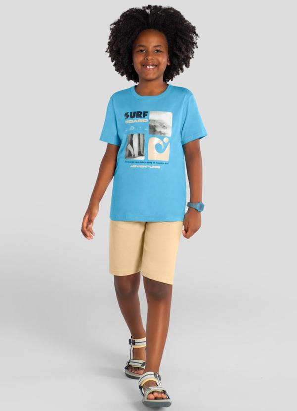 Conjunto Infantil Menino em Meia Malha Azul