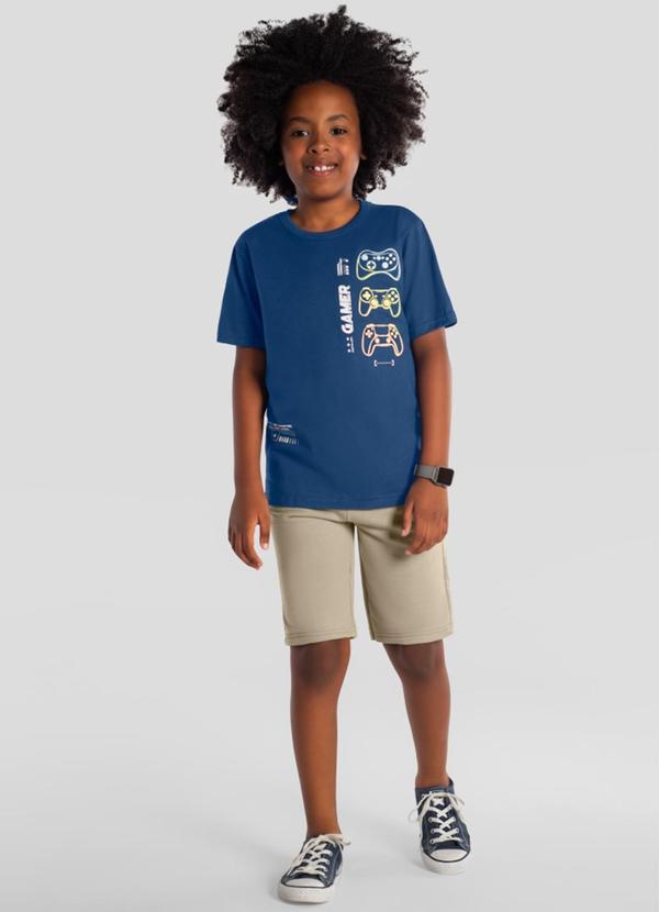 Conjunto Infantil Menino em Meia Malha Azul