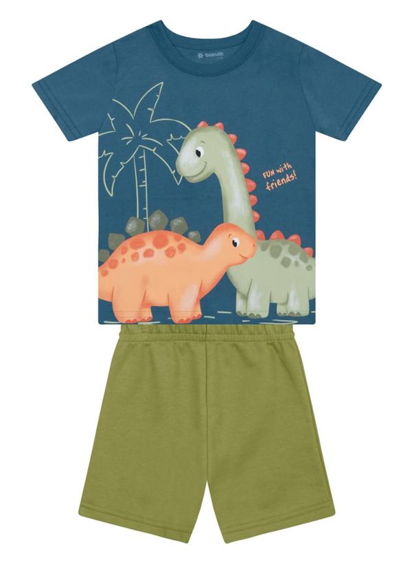 Conjunto Infantil Menino em Meia Malha Azul