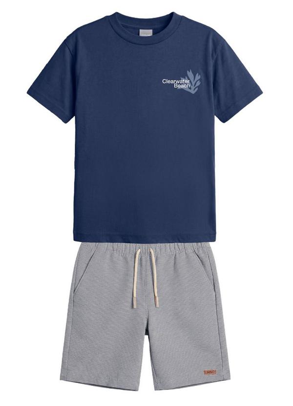 Conjunto Infantil Menino em Meia Malha Azul