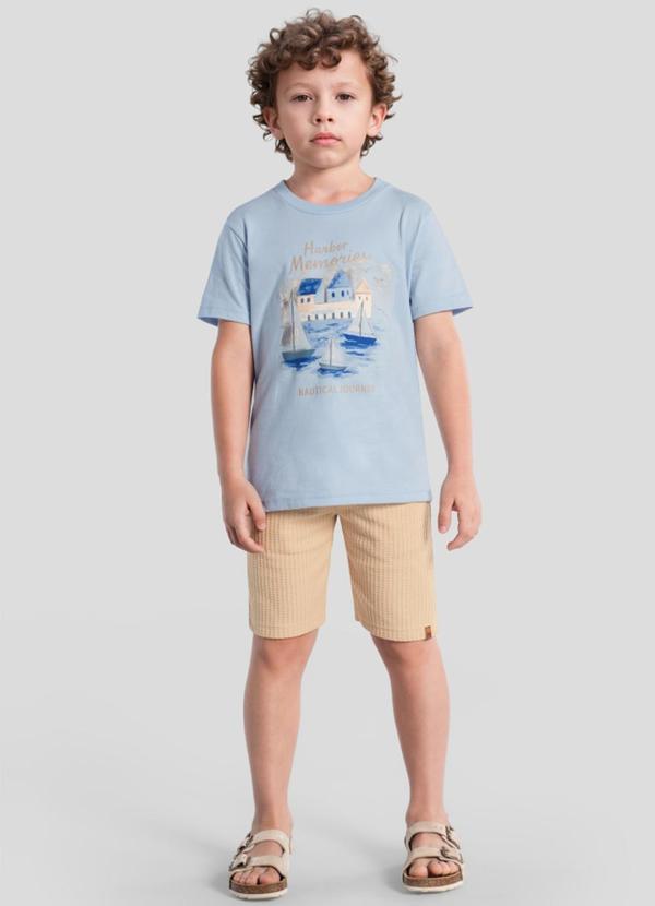 Conjunto Infantil Menino em Meia Malha Azul