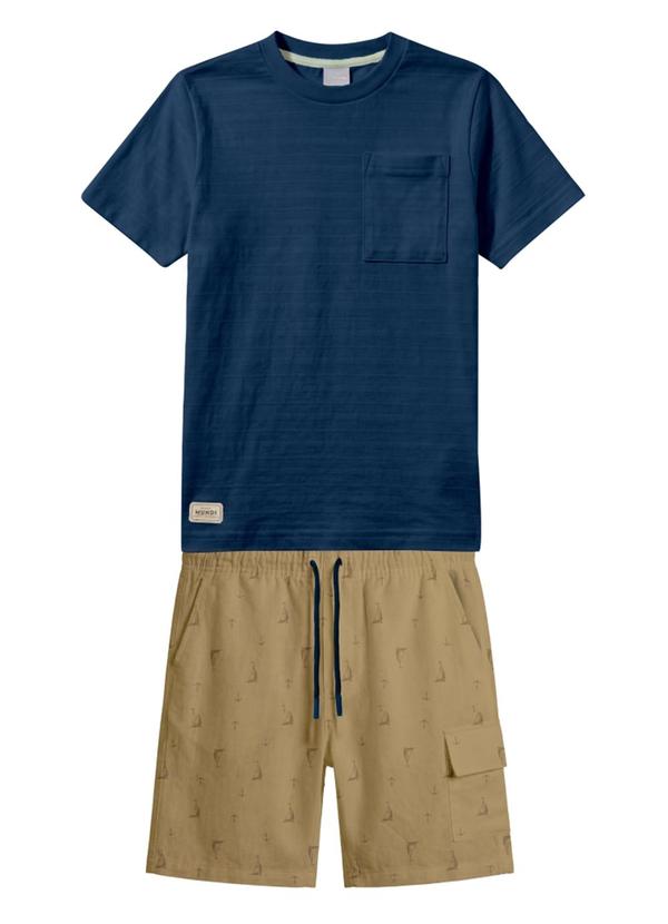 Conjunto Infantil Menino em Meia Malha Azul