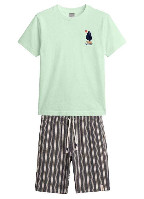 Conjunto Infantil Menino em Meia Malha Azul