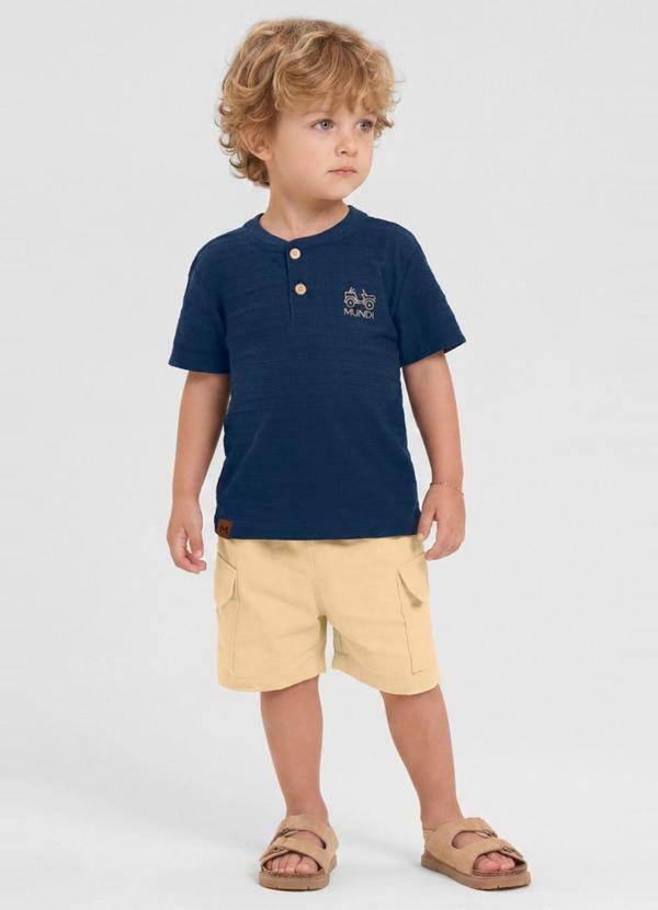 Conjunto Infantil Menino em Meia Malha Azul