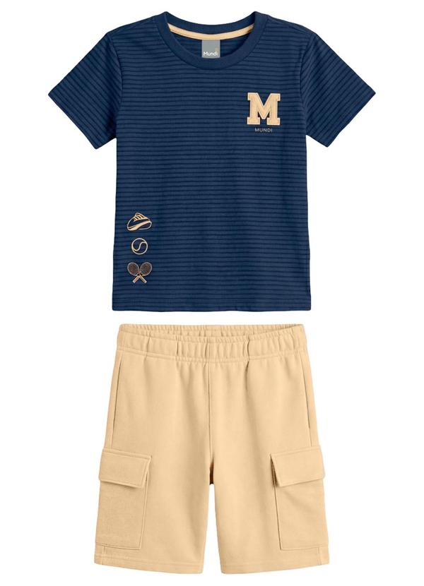 Conjunto Infantil Menino em Meia Malha Azul