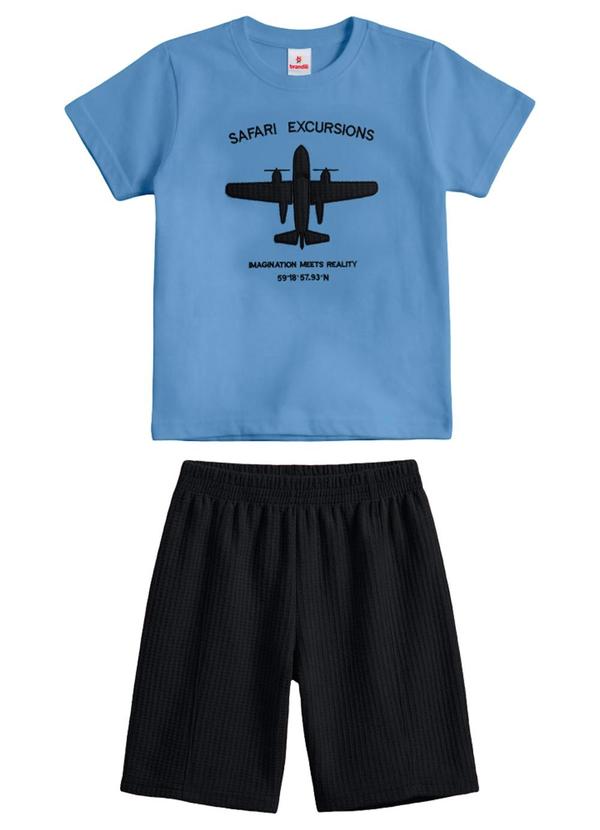 Conjunto Infantil Menino em Meia Malha Azul