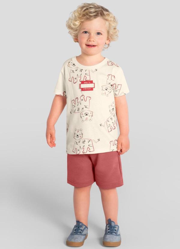 Conjunto Infantil Menino em Meia Malha Bege