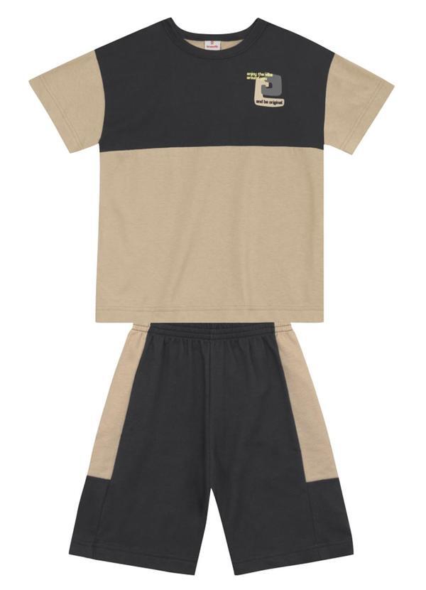 Conjunto Infantil Menino em Meia Malha Bege