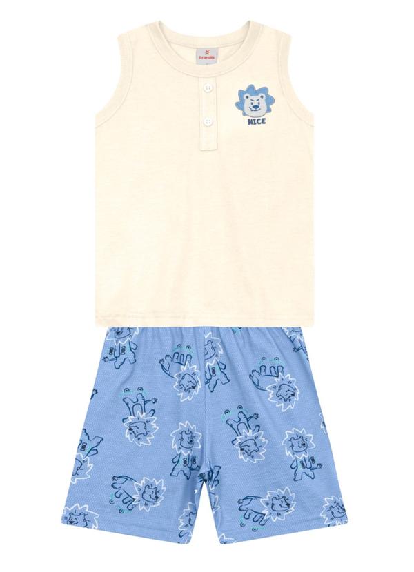 Conjunto Infantil Menino em Meia Malha Bege