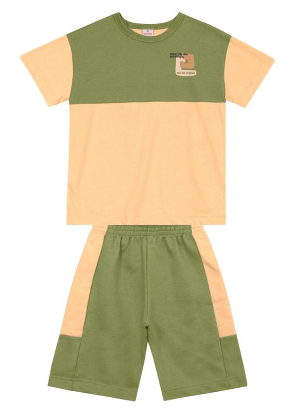 Conjunto Infantil Menino em Meia Malha Bege