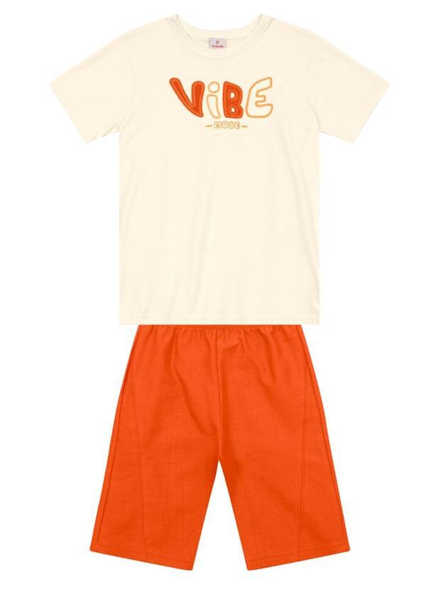Conjunto Infantil Menino em Meia Malha Bege