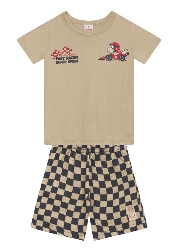 Conjunto Infantil Menino em Meia Malha Bege