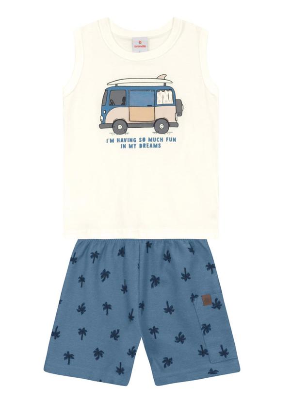 Conjunto Infantil Menino em Meia Malha Bege