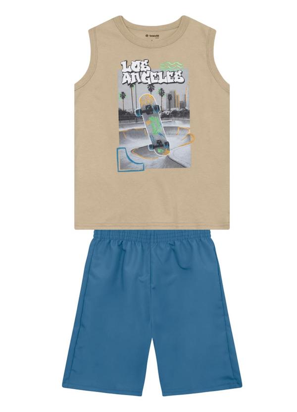 Conjunto Infantil Menino em Meia Malha Bege