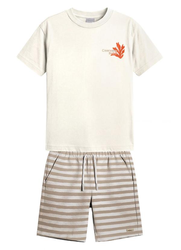 Conjunto Infantil Menino em Meia Malha Bege