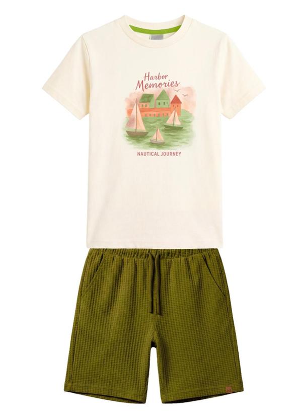Conjunto Infantil Menino em Meia Malha Bege