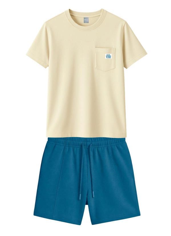Conjunto Infantil Menino em Meia Malha Bege